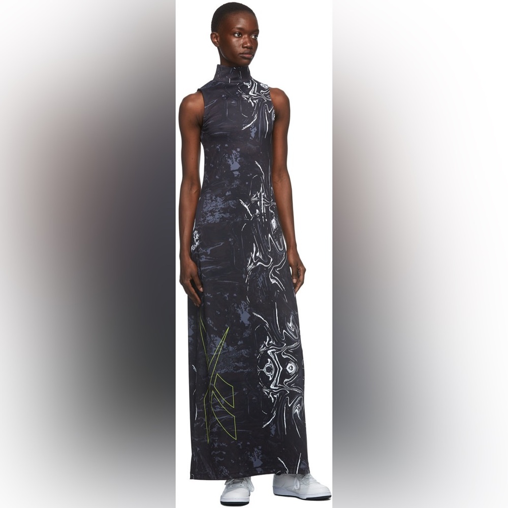 Pyer Moss x Reebok black Edition RCPM High-Neck Maxi Dress RARE